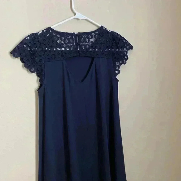 Loft Navy Lace Accents Dress Size XSP - Picture 5 of 11